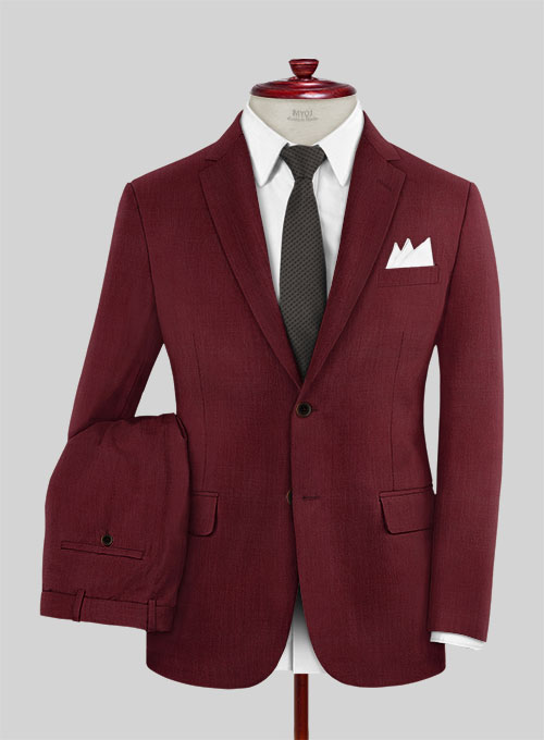 Scabal Maroon Wool Suit