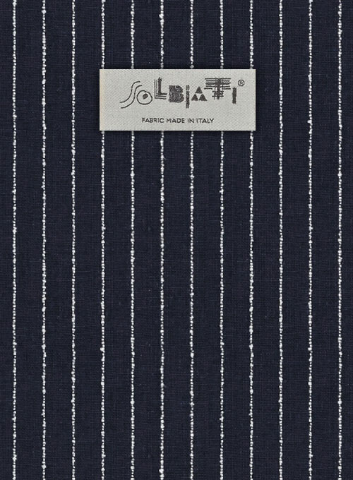 Solbiati Dark Blue Stripes Linen Suit