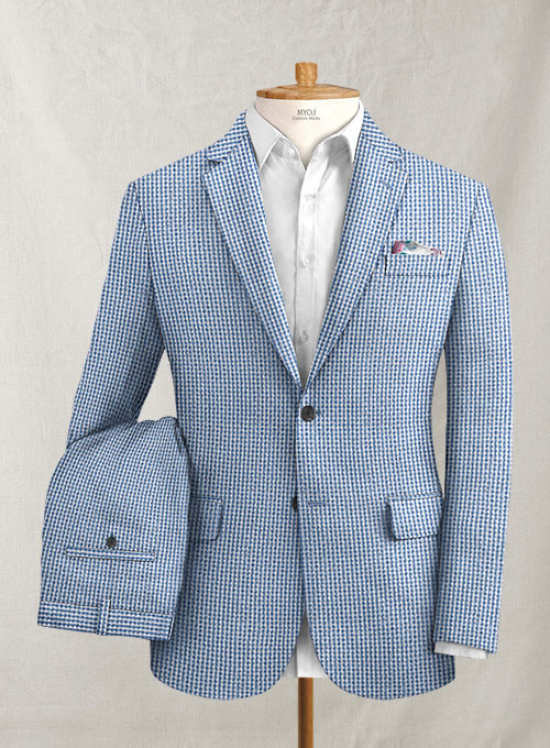 Solbiati Gingham Blue Seersucker Suit