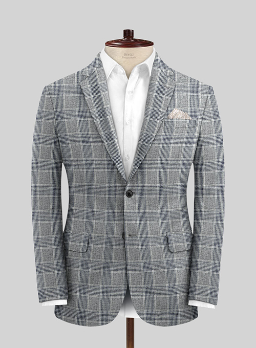 Solbiati Gray Checks Linen Suit