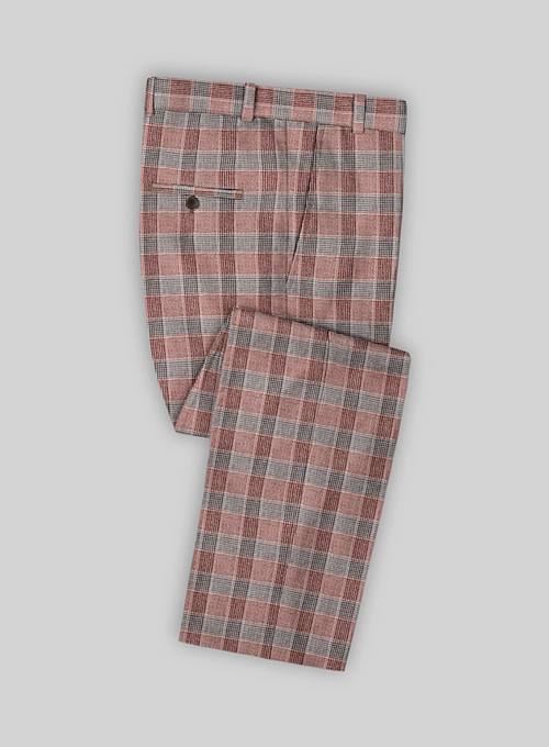 Solbiati Wine Checks Linen Suit