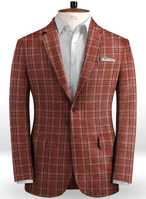 Solbiati Wine Square Linen Suit - Click Image to Close