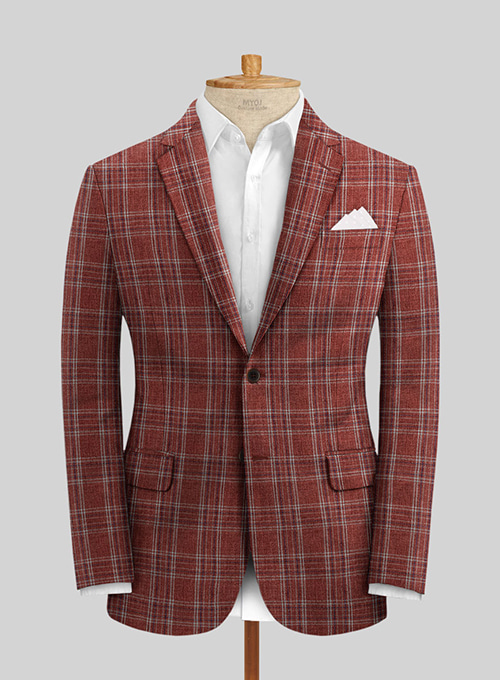 Solbiati Wine Square Linen Suit