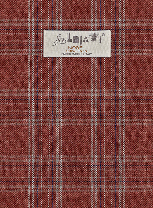 Solbiati Wine Square Linen Suit