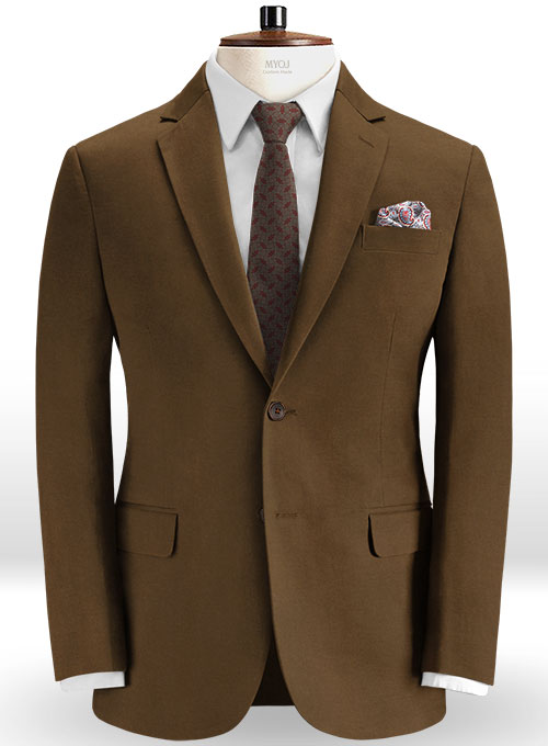 Stretch Summer Brown Chino Suit - Click Image to Close