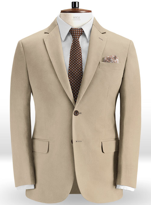 Summer Weight Light Khaki Chino Suit