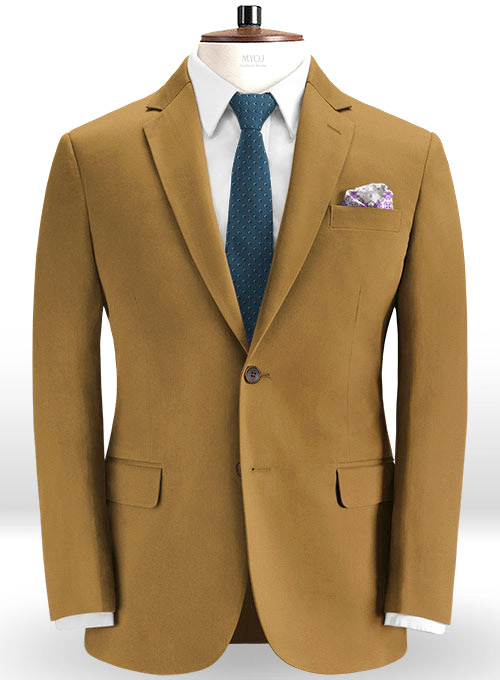 Summer Weight Dark Khaki Chino Suit