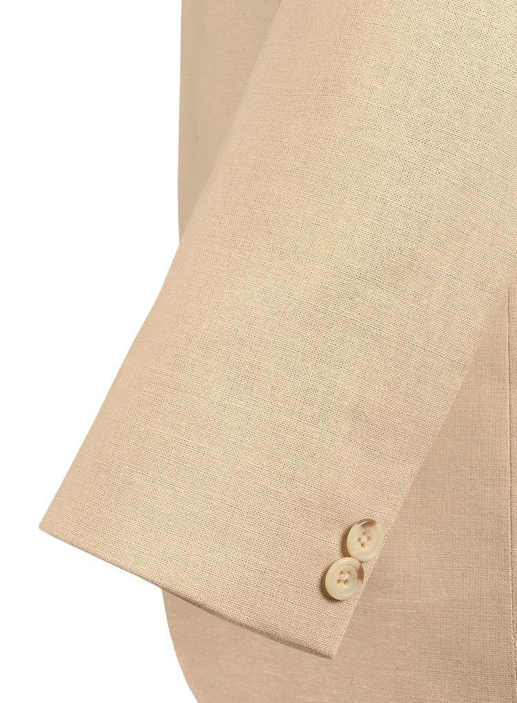 Tropical Beige Linen Jacket - 40R