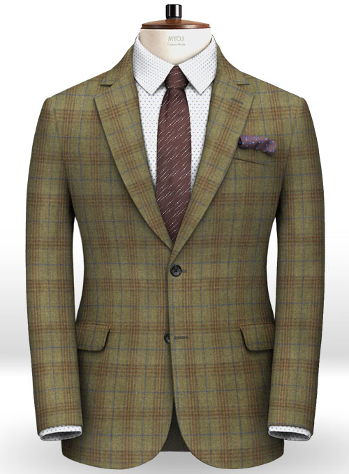 Turin Olive Feather Tweed Suit