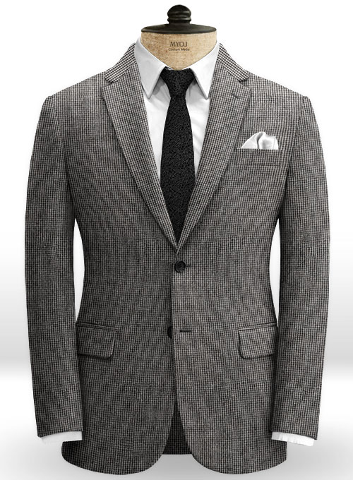 Vintage Gray Macro Weave Tweed Suit - Click Image to Close