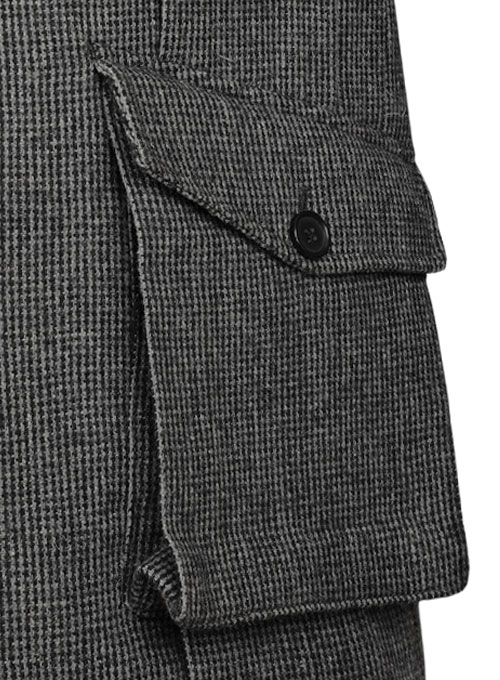 Vintage Gray Macro Weave Tweed Scottish Style Jacket - Click Image to Close