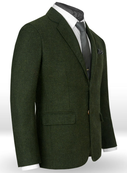 Vintage Herringbone Green Tweed Jacket