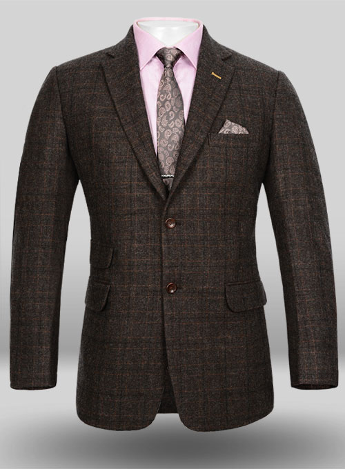 Vintage Jones Dark Brown Checks Tweed Suit