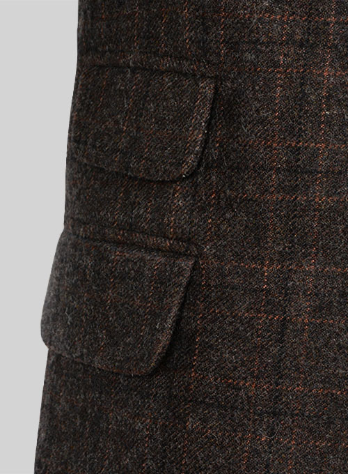 Vintage Jones Dark Brown Checks Tweed Suit