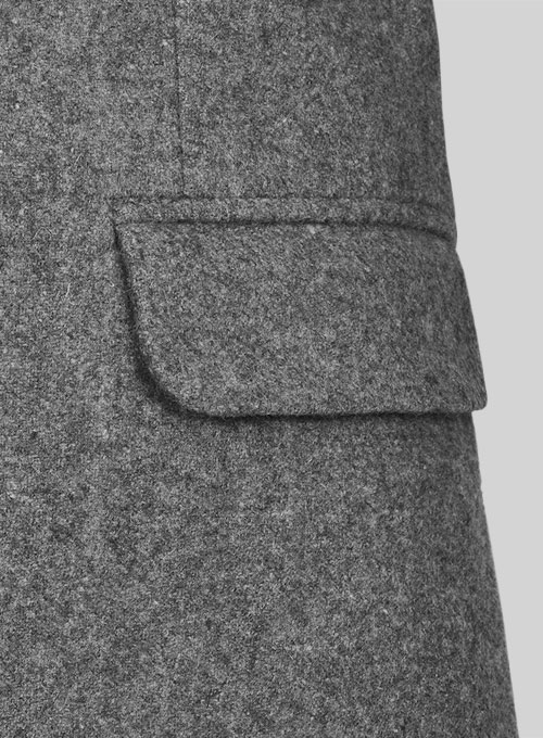 Vintage Plain Gray Tweed Jacket - Click Image to Close