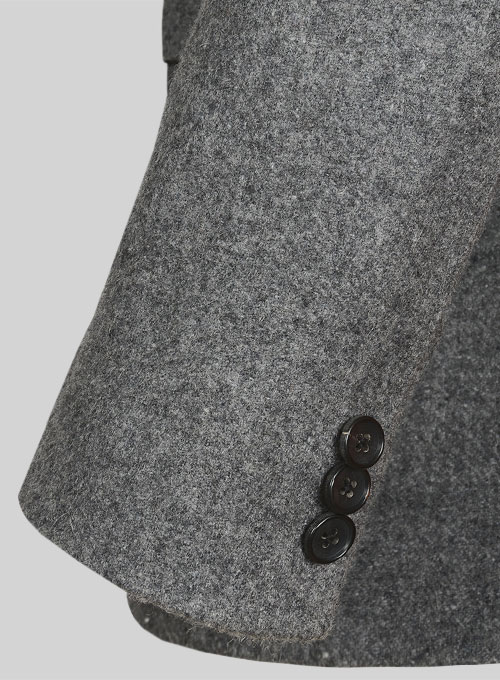 Vintage Plain Gray Tweed Jacket - Click Image to Close