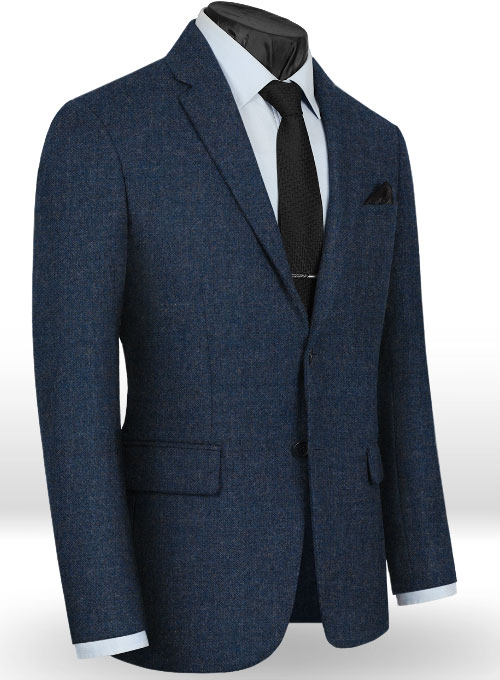 Vintage Rope Weave Dark Blue Tweed Suit