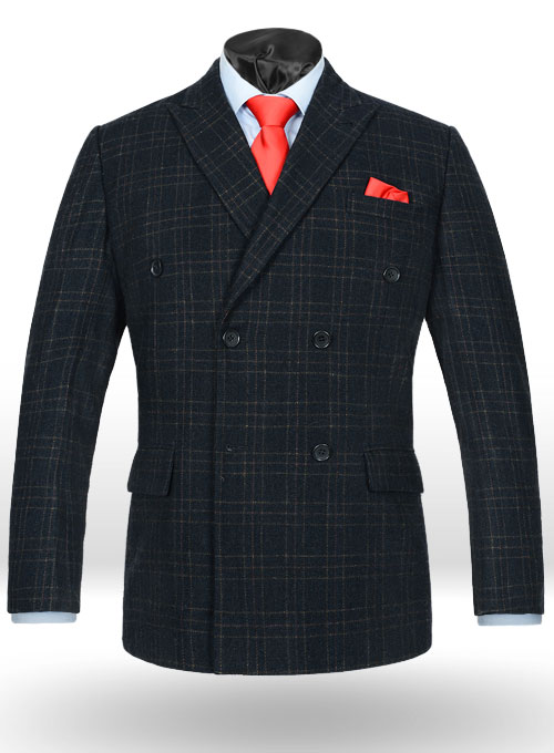 Vintage Jones Navy Checks Tweed Suit