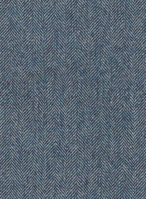 Vintage Herringbone Blue Tweed Suit