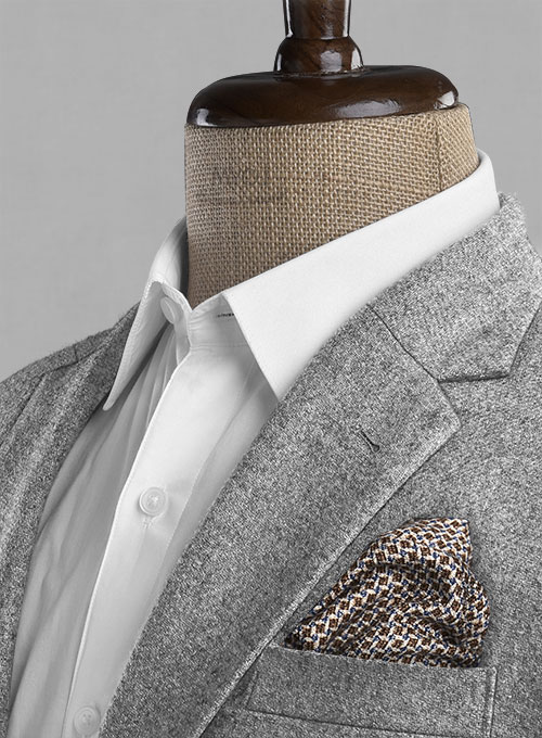 Vintage Plain Gray Tweed Jacket