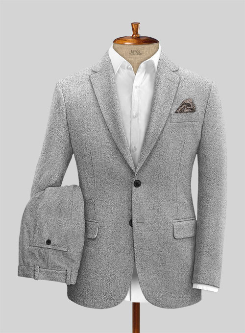 Vintage Plain Gray Tweed Suit - Click Image to Close