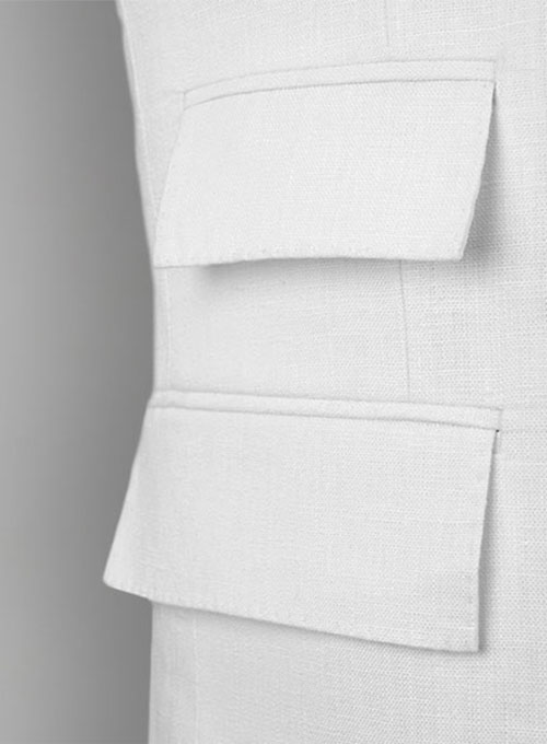 Pure White Linen Jacket - Click Image to Close