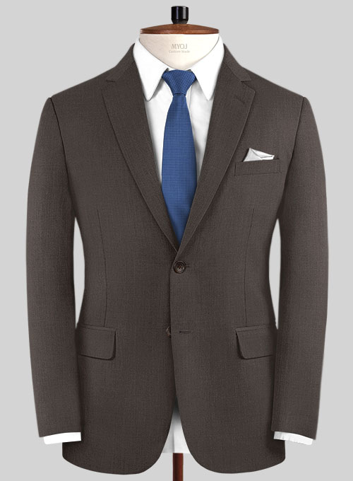 Worsted Dark Brown Wool Suit - Click Image to Close