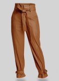 (image for) Tied Cuff Leather Pants