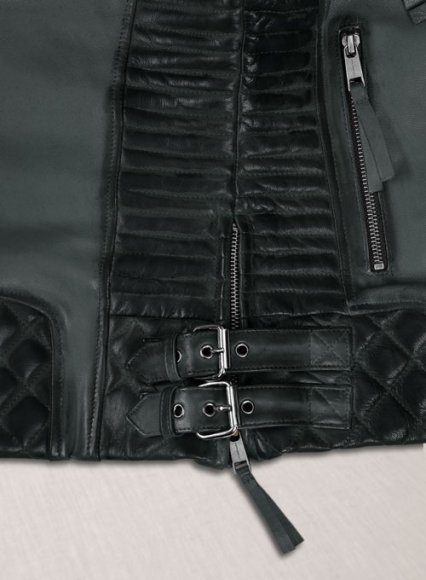 (image for) Charlotte Burnt Charcoal Leather Jacket