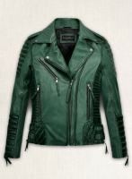 (image for) Charlotte Burnt Green Leather Jacket