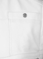 (image for) White Leather Biker Vest # 314