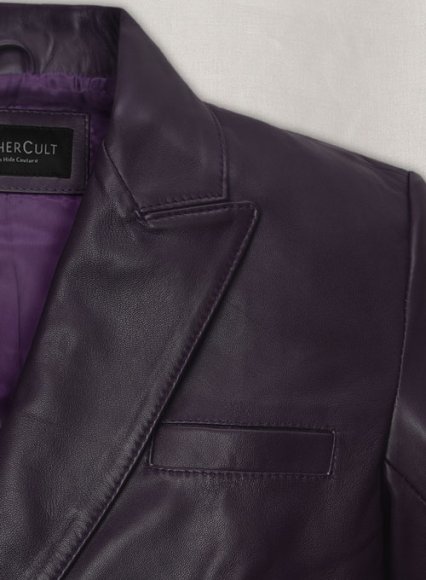 (image for) Purple Hampton Leather Blazer