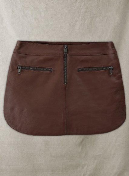 (image for) Soft King Brown Hilary Duff Leather Skirt - M Mini