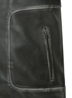 (image for) Zen Rubbed Charcoal Leather Jacket