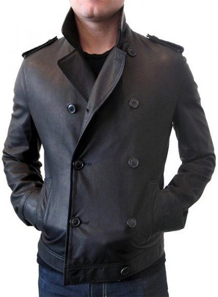 Short Trench Leather Jacket