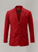 (image for) Soft Lava Red Suede Leather Blazer