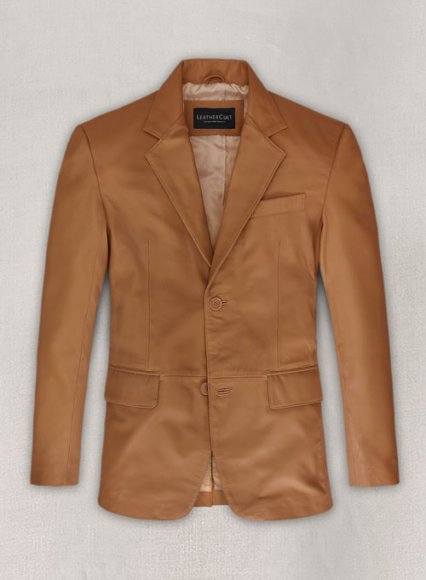 Soft Bella Brown Leather Blazer