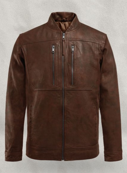 (image for) Thunder Storm Spanish Brown Biker Leather Jacket