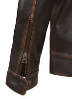 (image for) Reggie Rubbed Dark Brown Leather Jacket