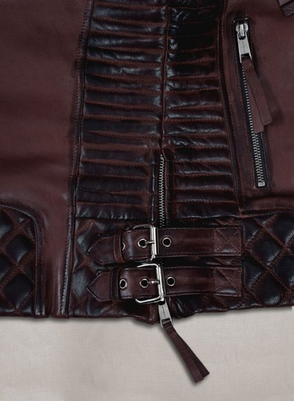 (image for) Charlotte Burnt Wine Leather Jacket