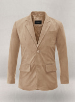 (image for) Dusty Beige Suede Leather Blazer