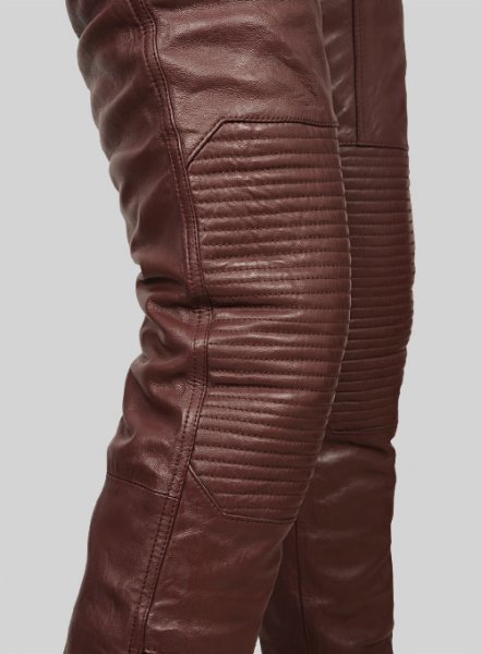 (image for) Soft Maroon Washed & Wax Belafonte Leather Pants