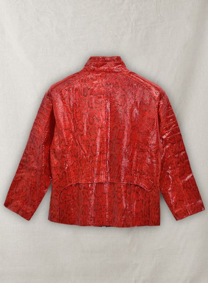 (image for) Shiny Red Python Leather Jacket # 265 - 46 Female