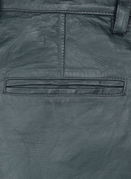 (image for) Soft Sherpa Gray Washed & Wax Leather Trousers