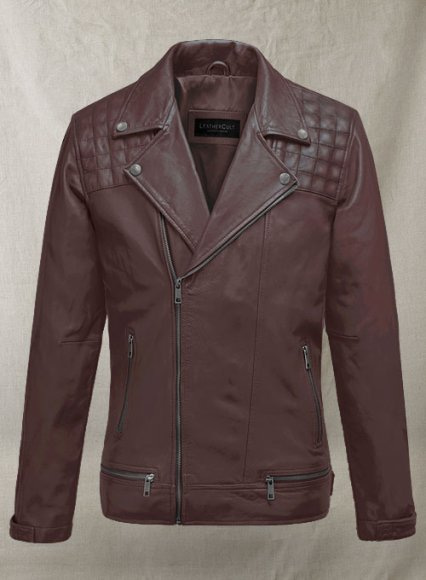 (image for) Ironwood Burgundy Biker Leather Jacket