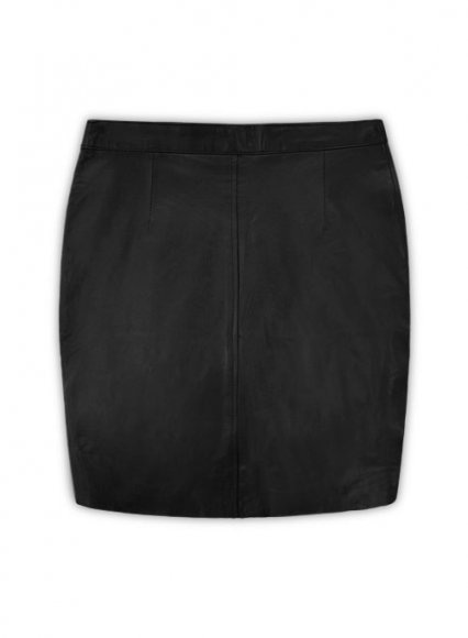 (image for) Black Stretch Basic Leather Skirt - # 153 - M Regular