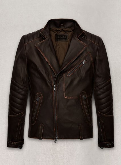 (image for) Rubbed Brown David Leather Jacket