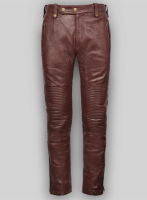 (image for) Soft Maroon Washed & Wax Belafonte Leather Pants