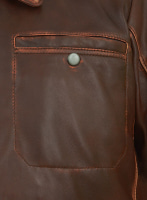 (image for) Espresso Rubbed Tan Leather Jacket