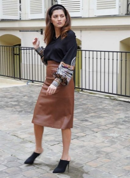 (image for) Blanca Blanco Leather Skirt